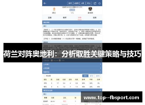 荷兰对阵奥地利：分析取胜关键策略与技巧